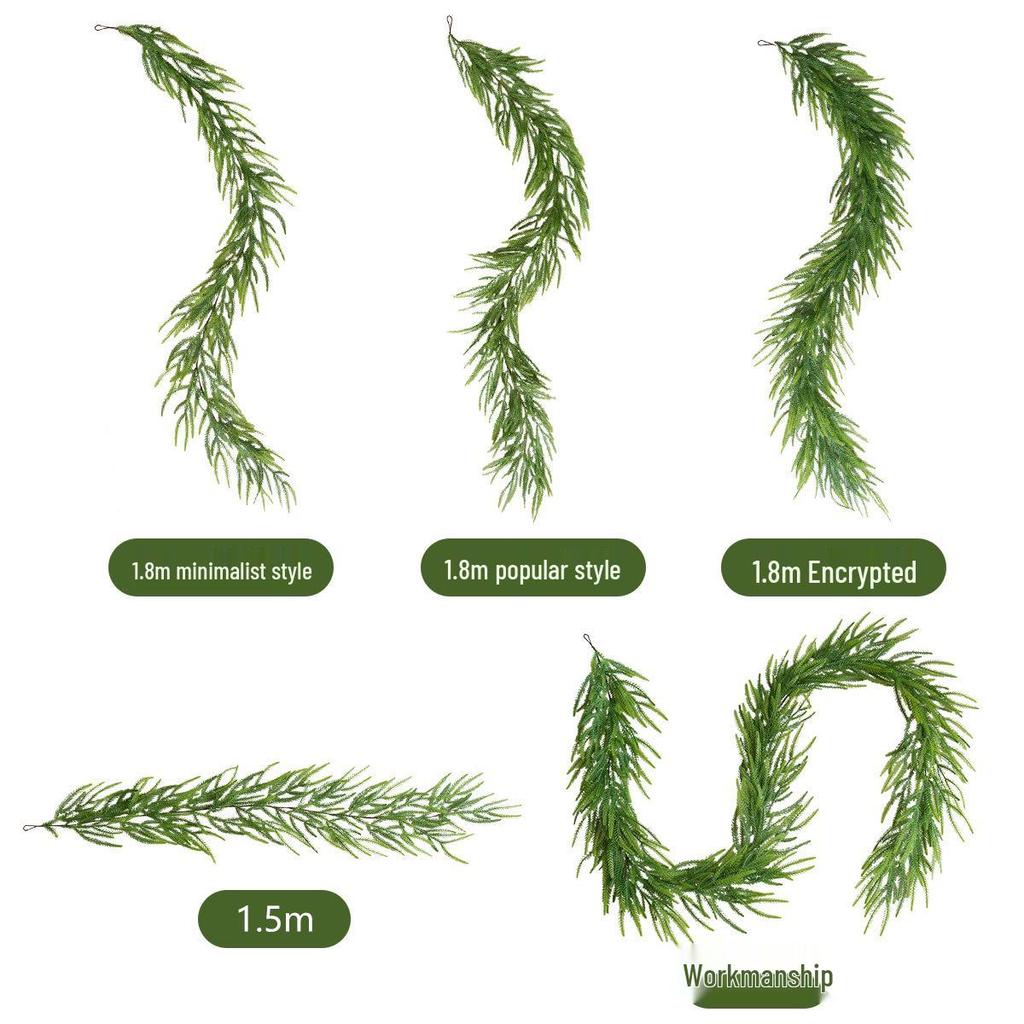 Christmas Norfolk Pine Rattan with Pine Needles & Cypress Vines - Artificial Greenery for Decoration & Landscaping