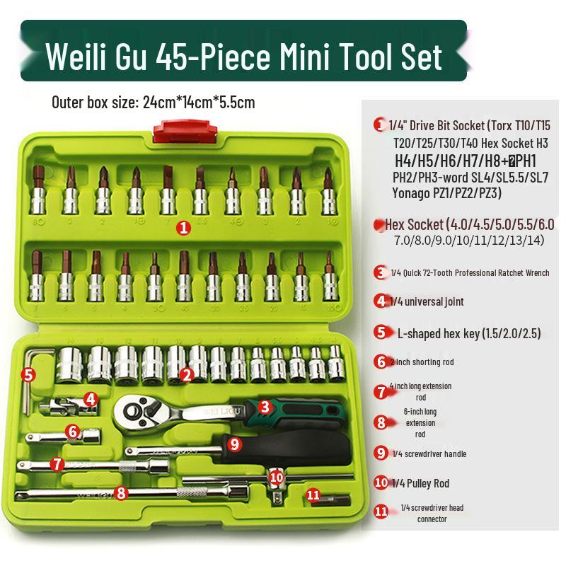 Small Hex & Star Allen Bit Ratchet Wrench Set