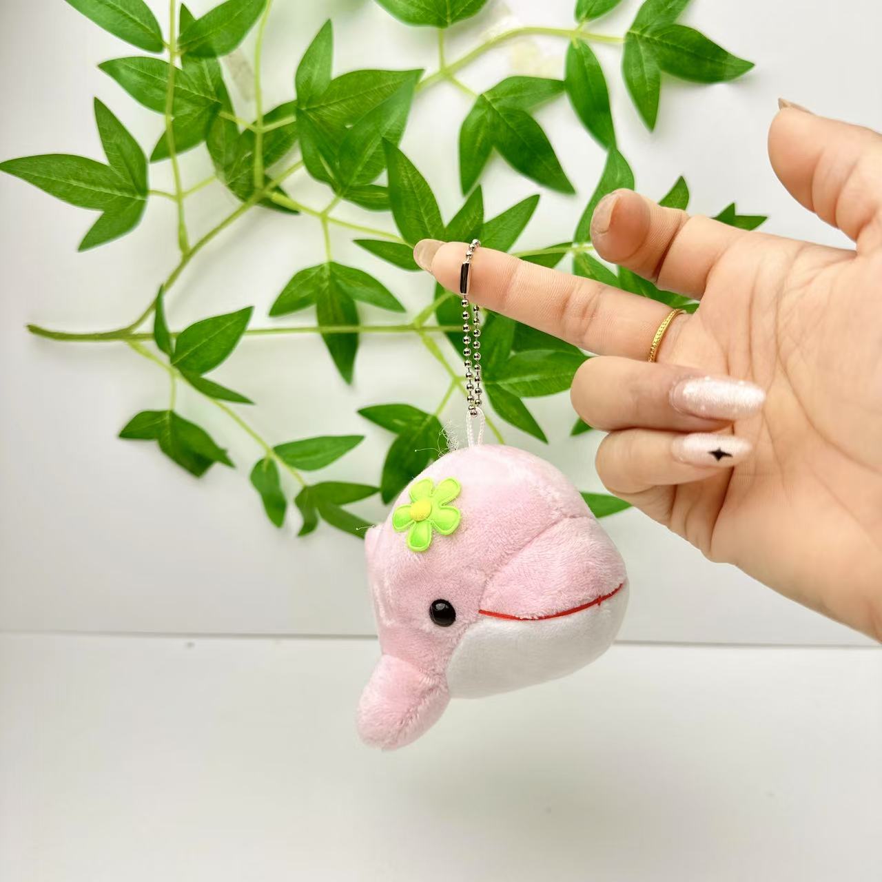 

Keychain Doll Dolphin Animal Plush Bag Pendant Pp Cotton Filled Childrens Gift розовый