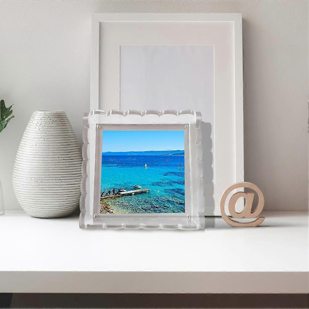 Scalloped Edges Tray Multipurpose Reusable Acrylic Tray for Bedroom Decor