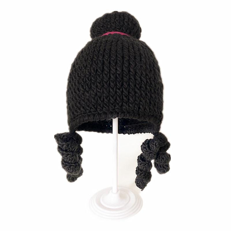 

Autumn and winter children s wool hat creative crochet wig princess hat curly hair ballet dance hat boys and girls baby stage 45-53cm