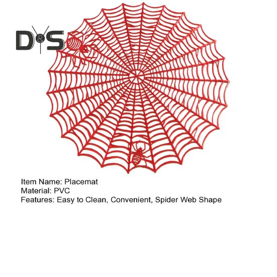Placemat Spider Web Shape Table Mat Easy To Clean Heat Resistant Table Placemat for Home Halloween Decor