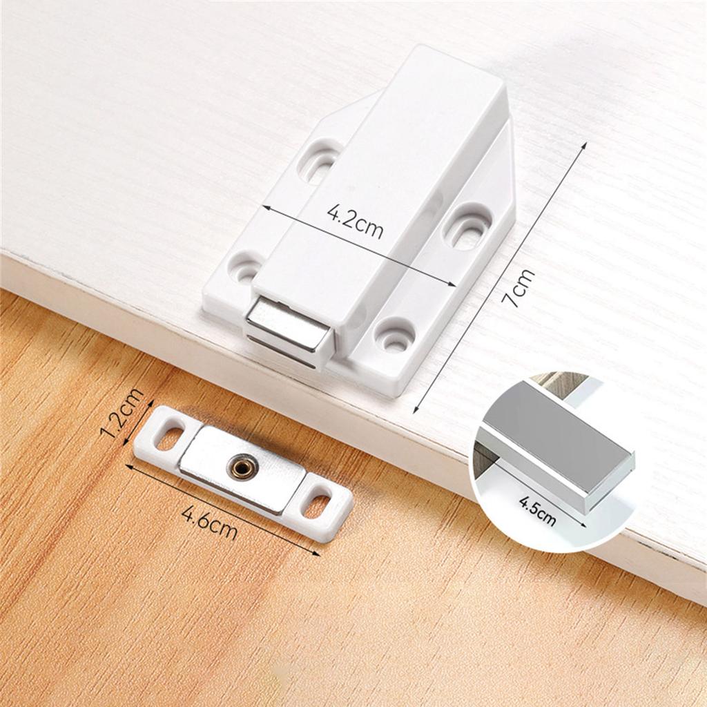 Magnetic Push to Open Cabinet Latches 2Pieces Strong Push Out Designs for Kitchen Supplies and Closet Daily Use