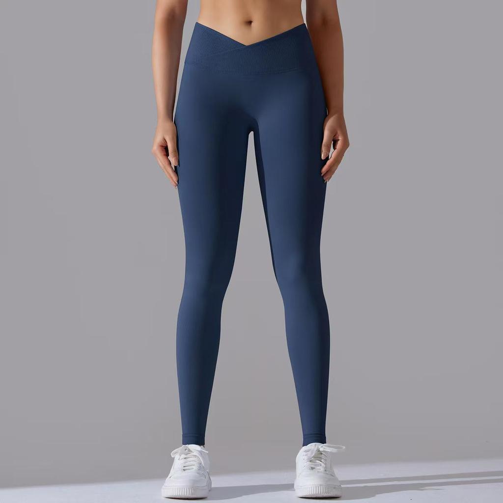High-Waist Seamless Yoga and Running Pants - Women's Fitness and Hip-Lifting Leggings