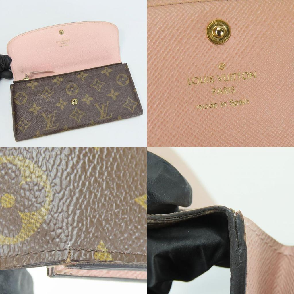 Used LOUIS VUITTON Purse Portefeuille Emily M61289 Monogram Brown Rose valerine Bifold Wallet