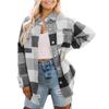 New New Plaid Shirt Single Brewed Jacket Women Woolen Coat