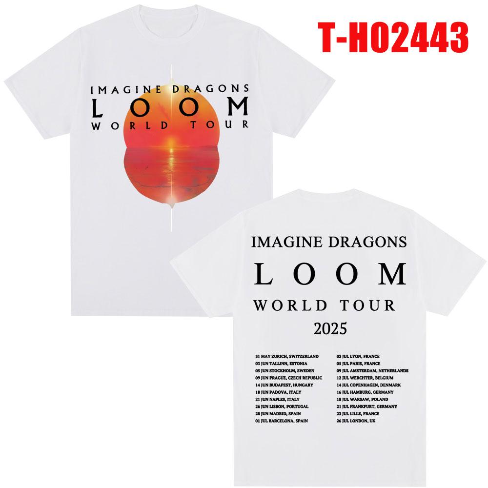 Imagine Dragons Loom Tour T Shirt Men Women Trendy Hip Hop T-shirts 100% Cotton Oversized Popular T Shirts