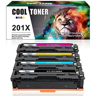Cool Toner 4 Packs Compatible CF400X CF401X CF402X CF403X 201X Compatible Toner Cartridge HP 201X 201A for HP Color Laserjet Pro