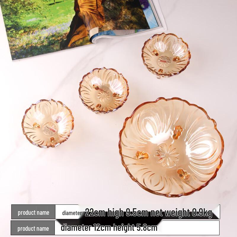 Flavinmci Glass Fruit & Snack Plate 4-Piece Set