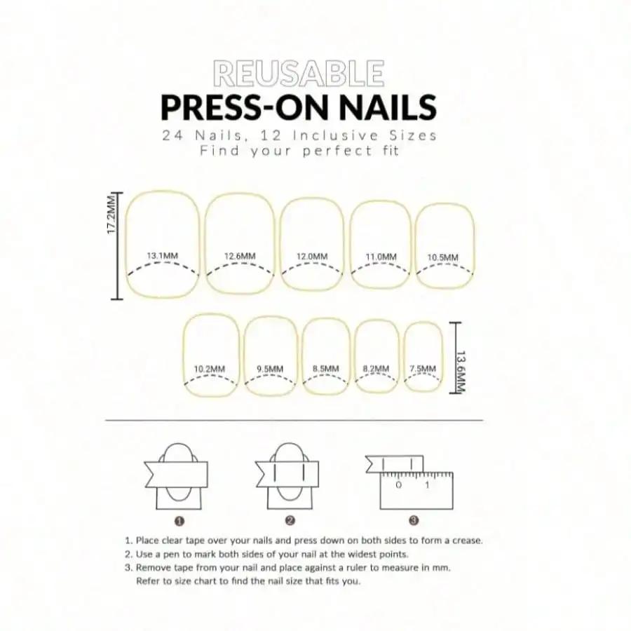 24Pcs Cool-Tone Green Press On Nails 3D Wavy French Cat Eye For Women Party Daily
