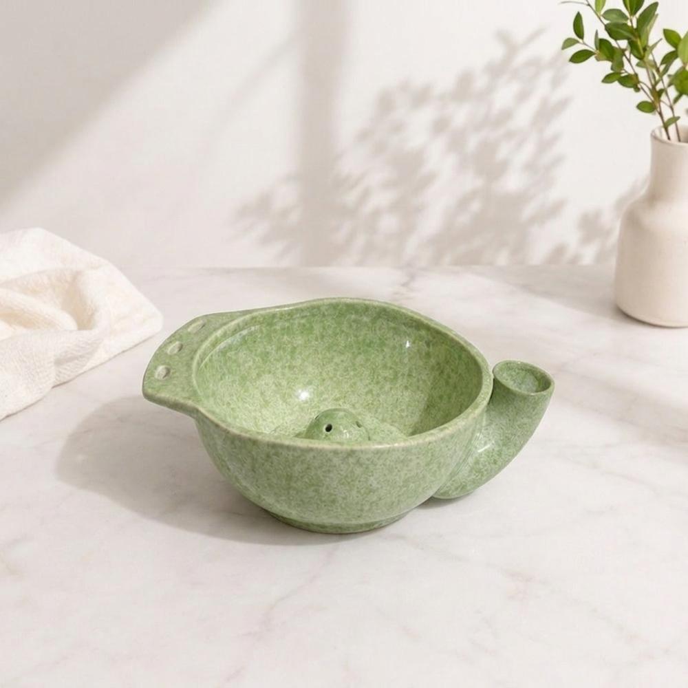 Drainage Hole Ceramic Berry Washing Bowl Self Spinning Self-Rotating Fruit Cleaner Food Cleaning