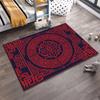 Geometric Red Pattern Carpet, Black Background, Modern Oriental Style Suitable for Use As an Anti-slip for Living Room Bedroom Sofas