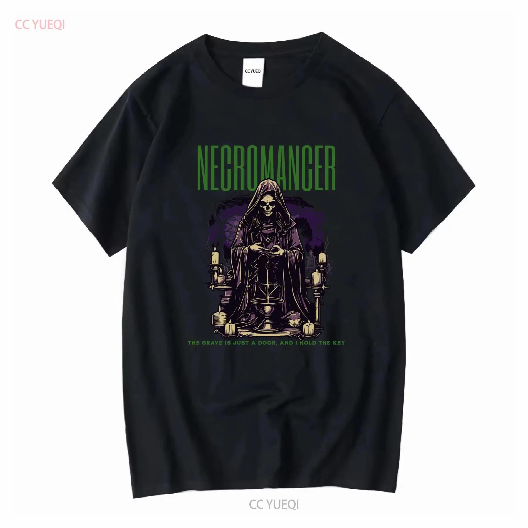 Necromancer T Shirt Dark Fantasy Occult Clothing Mystical Wizard Print Gothic Style Apparel Grimm Reaper vintage Washed S разноцветный