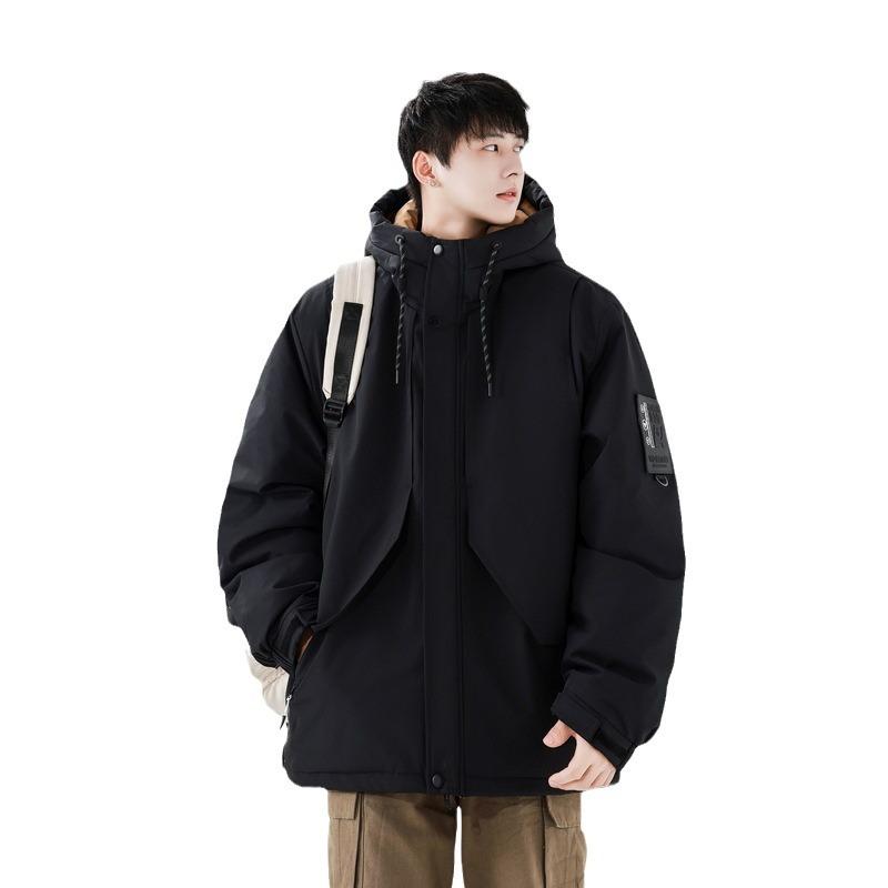 Зимняя ретро-куртка с капюшоном и множеством карманов на утином пуху — фото 6