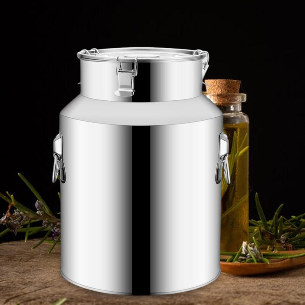 Coffee Canister Stainless Steel Barrel Milk Transport Container Sealed Bean Cereal