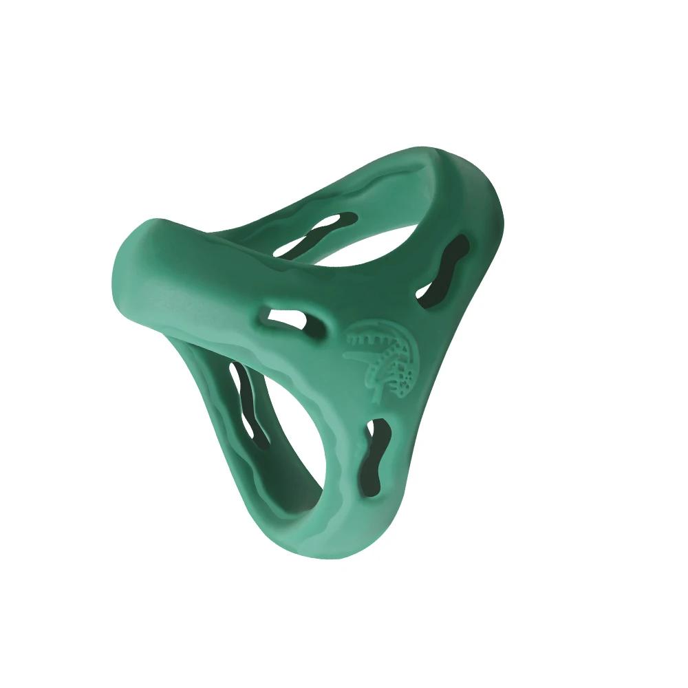 Dicker Penisring aus Silikon mit 3 Löchern, verzögerte Ejakulation, Sexspielzeug, Dick-Vergrößerer, Erwachsenenbedarf für Männer, 18 Hoden, Samensperre