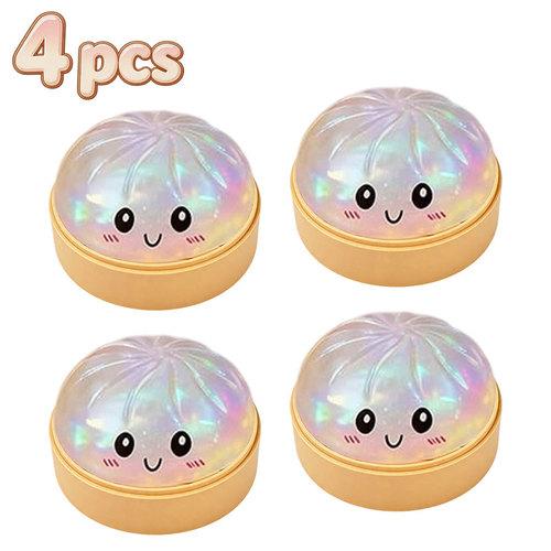 Simulated Colorful Dumpling Squishy Stress Relief Steamed Stuffed Bun Super Soft Slow Rising Decompression Toy for Birthday Gift