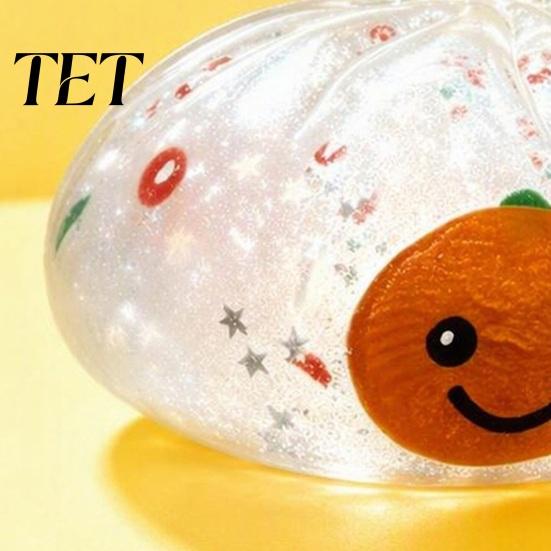 Fidget Toys for Anxiety Glitter Bun Stress Relief Toy, Soft TPR Slow Rising Sensory Christmas Durable Squeeze Toy Relief, Holiday Gifts Adults Kids