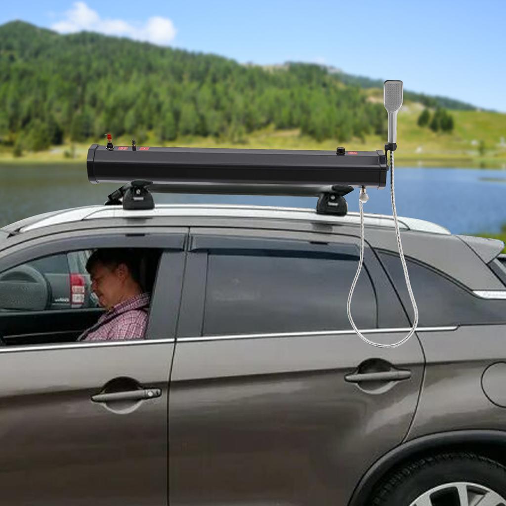 8L Portable Camping Shower, Roof Rack Mount Road Shower with 4.76gal Capacity, Max Temp 60℃/140℉, Lightweight Outdoor Water Tank