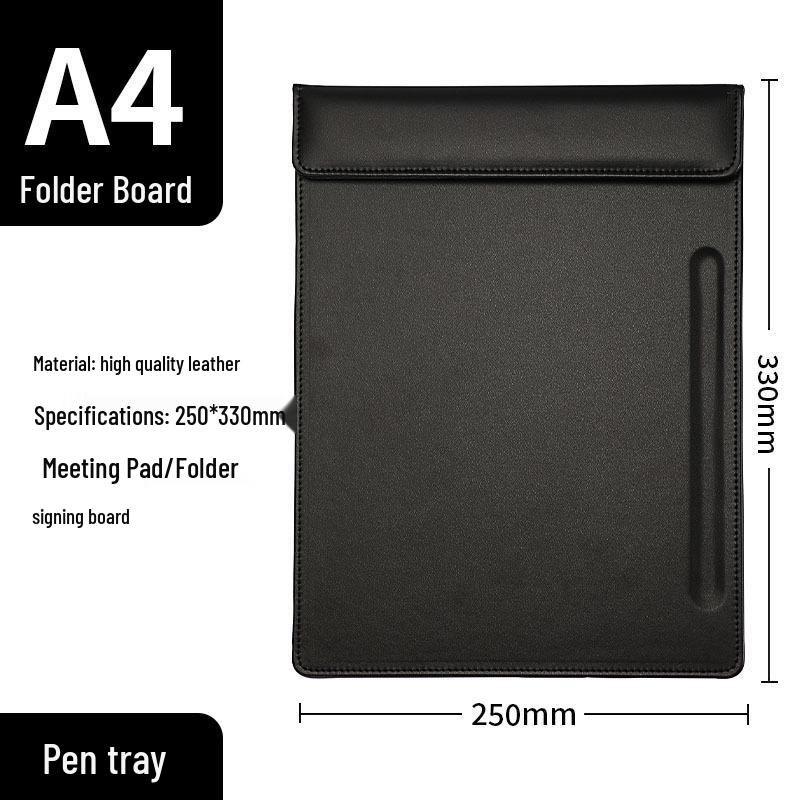 A4 Leather Meeting Pad & Notebook Set with Magnetic Board and Coaster.