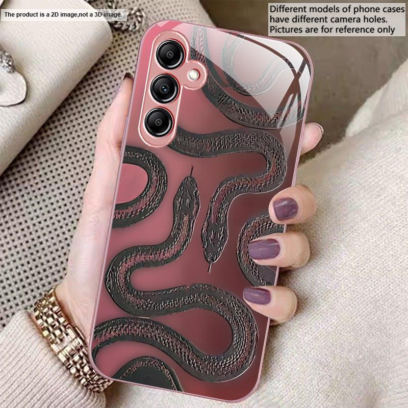 Black green king snake For Samsung A 20 30 22 23 24 25 26 31 32 33 34 35 42 50 51 52 53 54 55 56 70 71 72 73 glass phone case