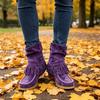 Dames Laarzen in Europese Stijl met Kwastjes tot Halverwege de Kuit - Ronde Neus Instappers Winterschoenen