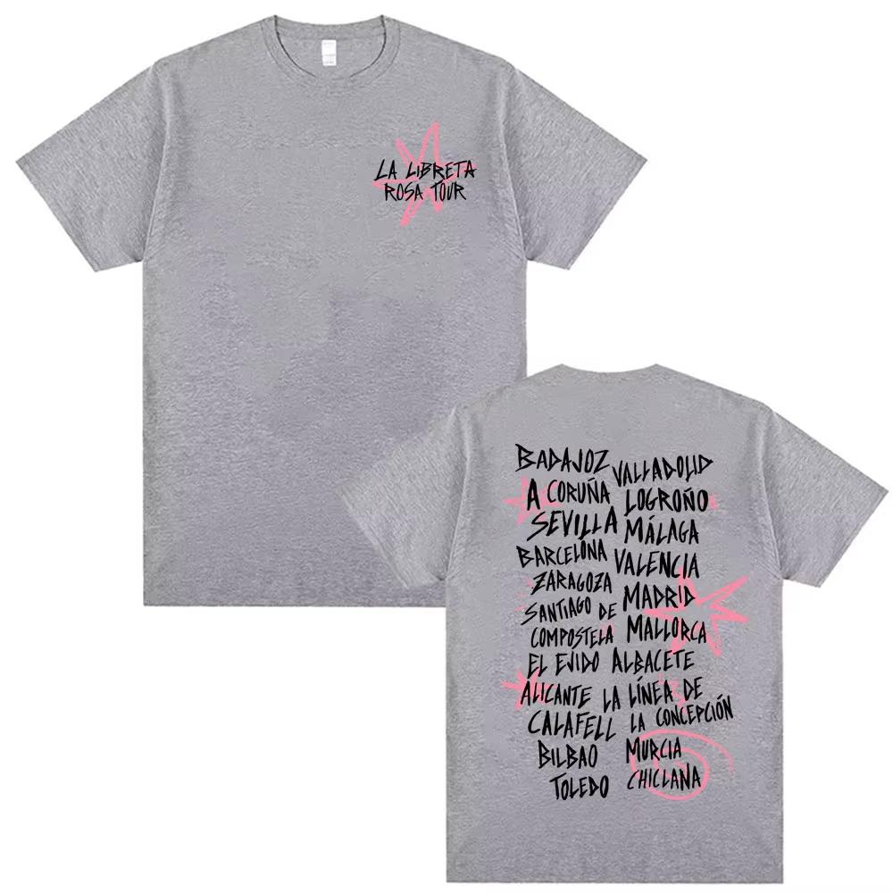 Chiara Oliver La Libreta Rosa Tour 2026 Springsummer Print T Shirt Men Women Clothing Fashion Aesthetic Casual pure Cotton Top