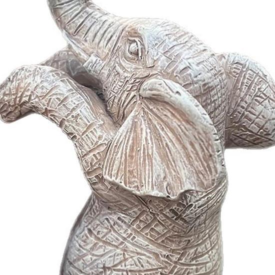 Flower Pot Figurine, Elephant Shape, Decorative Carved Ornament, Unique Table Decoration for Home Office Balcony Garden