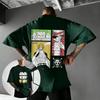 T-shirt Anime One Piece Luffy Zoro Sanji da Uomo 2026 Estate Cotone Manica Corta Maglietta Grafica Cartoni Animati Giapponesi Streetwear