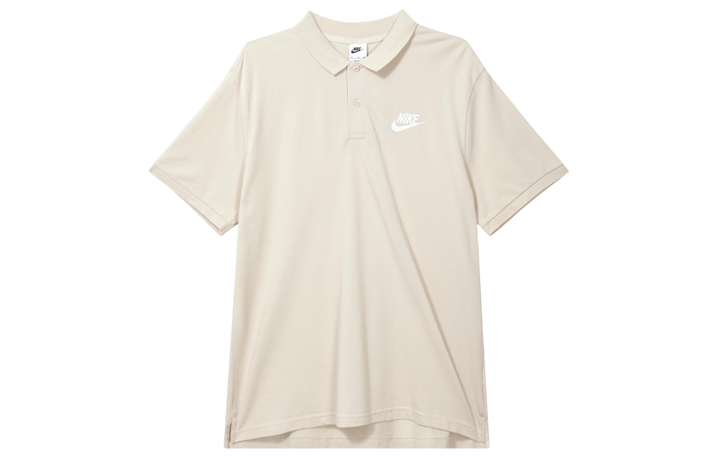 Nike Polo Shirts Men s Beige Polo Collar Moderate Straight Fit DV9708-138 XL