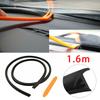 1.6M Sealing Strips Black Car Dustproof Rubber Seal Soundproof T-Shape Windproof Front Hollow Parts.Accessories