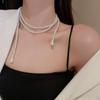 Irregular Long Pearl Necklace French Light Luxury Temperament Sweater Chain Niche Simple High Sense Necklace Women