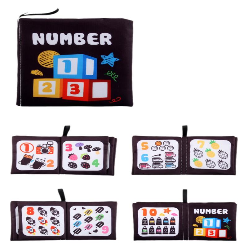Baby Early Education Black And White Cloth Book Tear-resistant With Sound Paper Palm Cloth Book For Infants And Toddlers