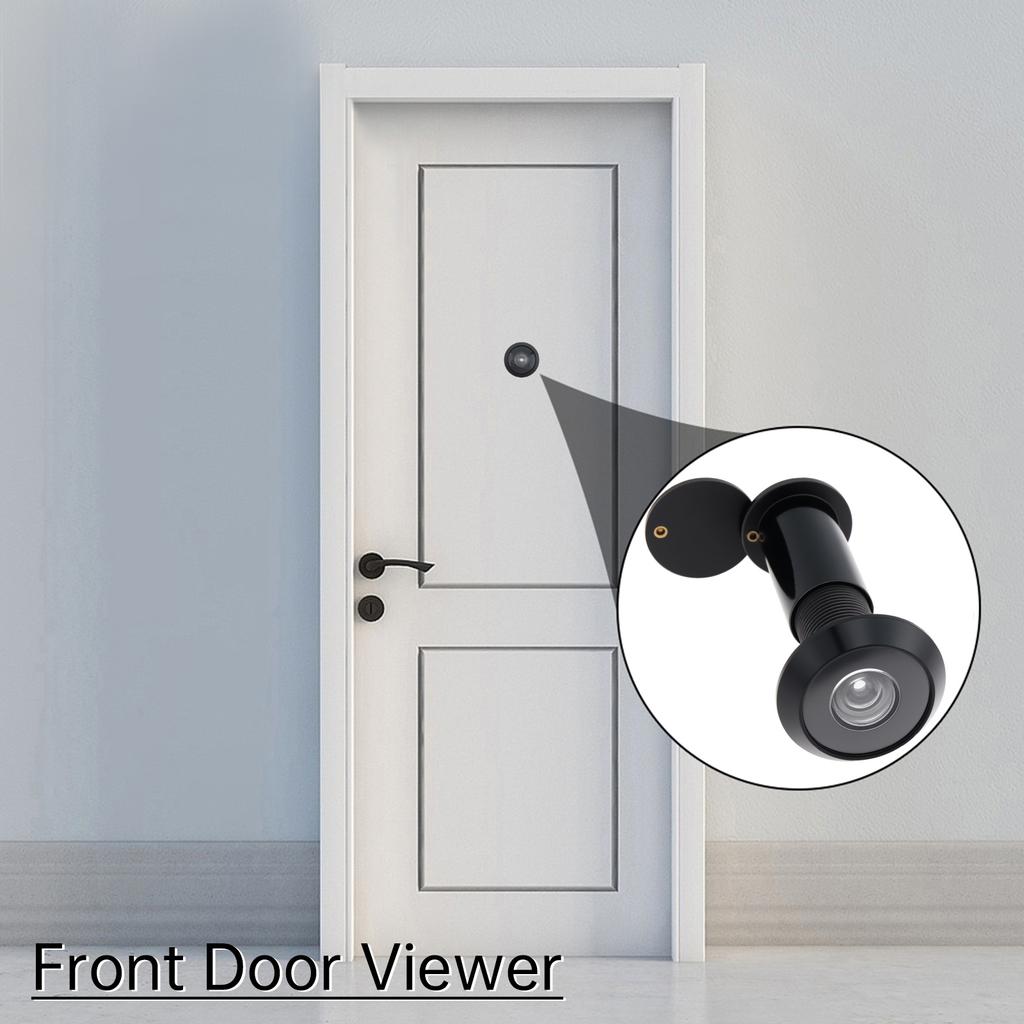 Solid Brass 4pcs 16mm Door Viewer Peephole 200 Degree HD Lens Privacy Cover Heavy Duty Universal Steel Aluminum Door Includes Drill Bit