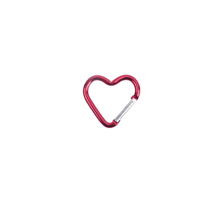 1 Pcs Heart-shaped Aluminum Carabiner Key Chain Clip Outdoor Keyring Hook Water Bottle Hanging Buckle Travel Kit Accessories