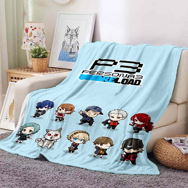 newmodelGame Cool Blanket Plush Nap Sofa rug for Living P-Persona series Room Warm Office Bedroom Birthday Home Travel Kid Gifts