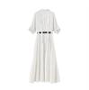 Women's Summer Striped Shirt Dress - High-End, Single-Breasted with Waist-Defining Fit
