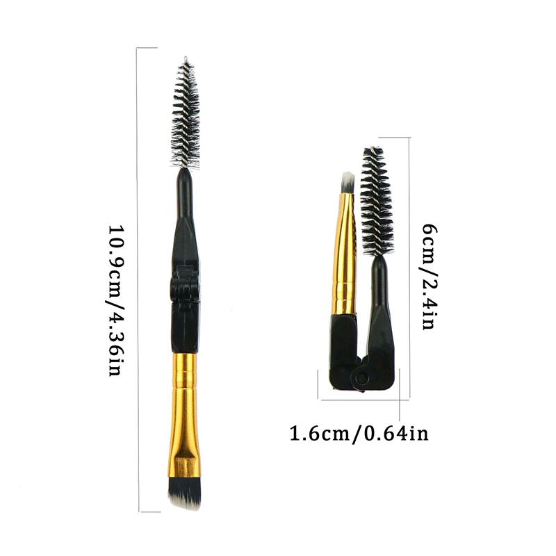 Folding Eyebrow Brush Eyeliner Brush Makeup Brushes Dual Ended Angled Brush Spoolie Brush 2 In 1 Lash Eyebrow Brush Makeup Tool
