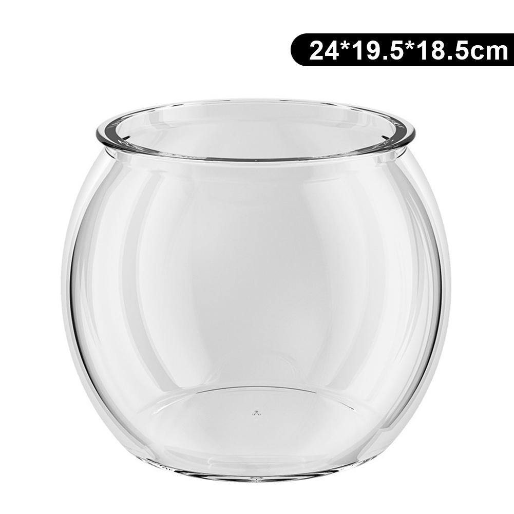 Transparent Aquariums Round Ornamental Fish Tank Clear Guppy Tank Goldfish Fish Bowl Home Desk Decor Aquarium Hydroponic Planter