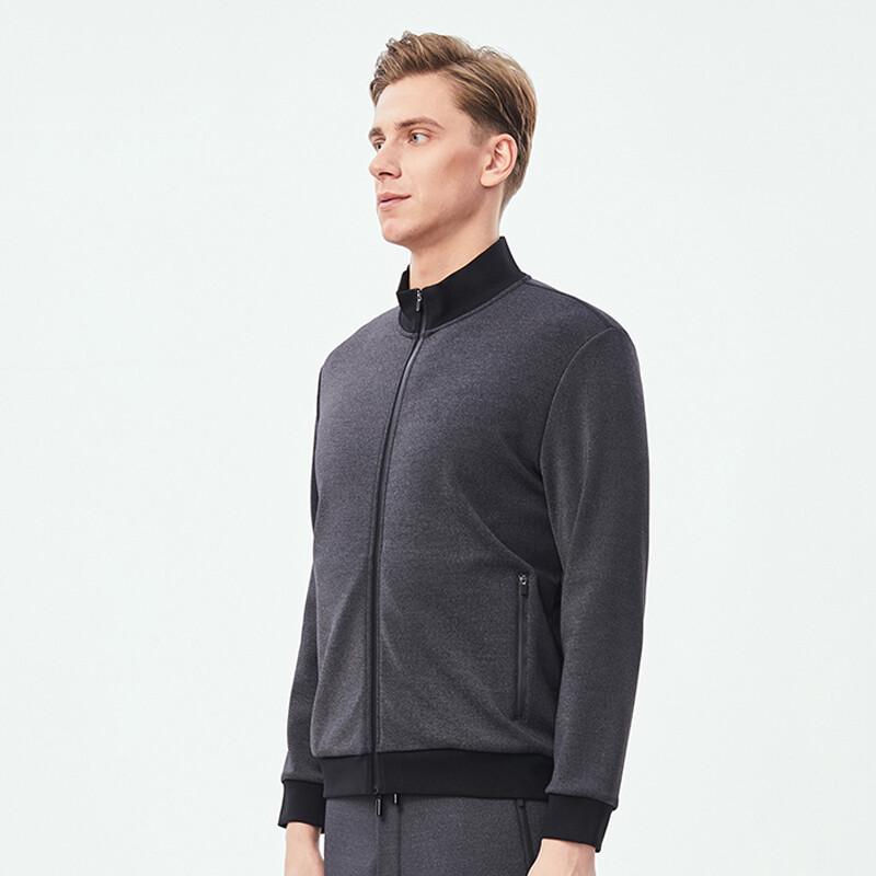 Qishuo 400g Business Stand Collar Zipper Sweatshirt