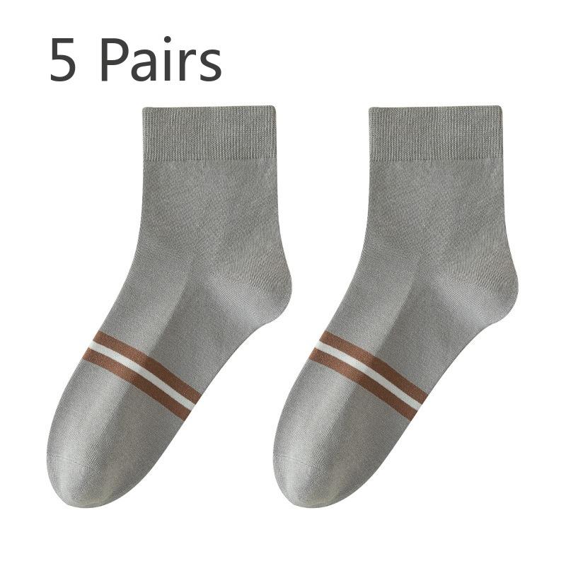 

5 Pairs of Men s Autumn and Winter Cotton Deodorant and Sweat Absorbing 7A Antibacterial Commercial Tube Socks 5 Pairs темно-серого