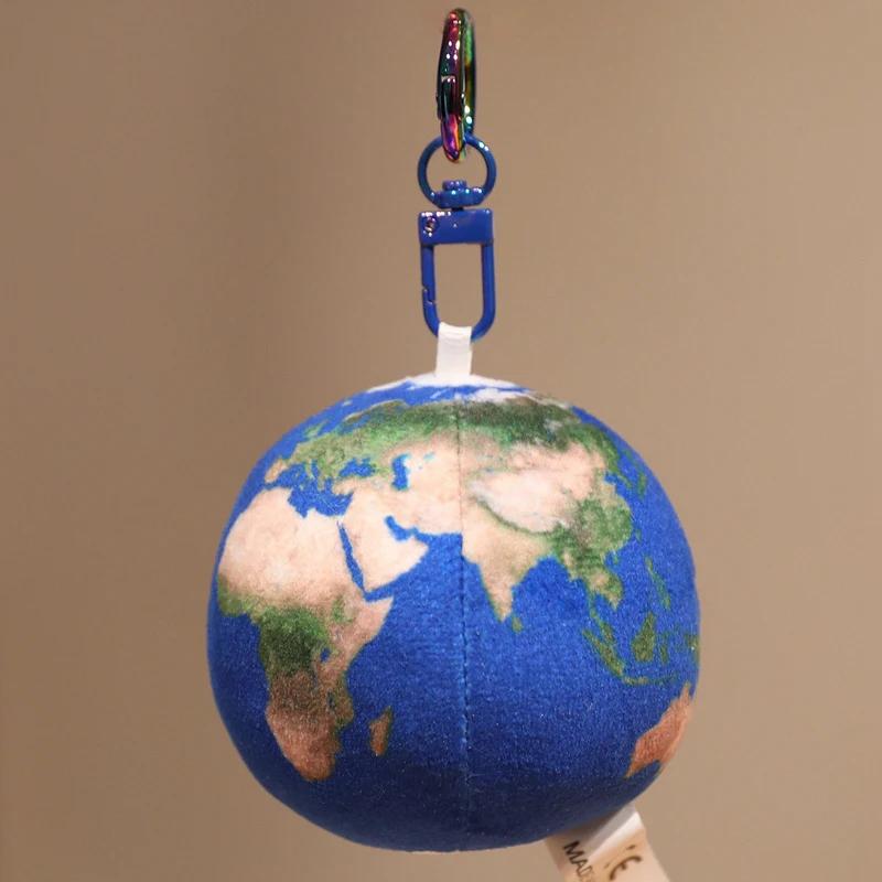 7,5 cm Ruimte Planeet Pluche Speelgoed Simulatie Aarde Zon Maan Venus Mars Saturnus Hanger Sleutelhanger Verzameling voor Astronomie Liefhebbers 7.5cm-pendant beige