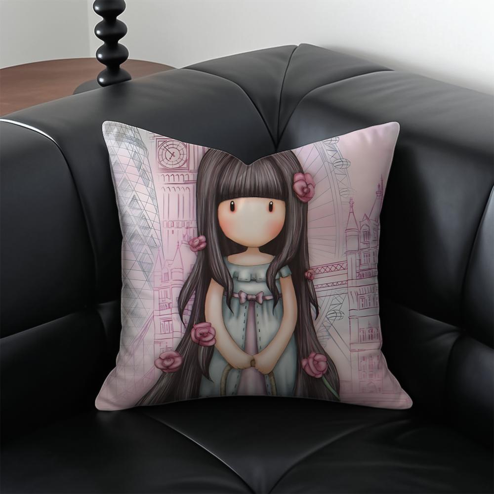 llustration Cute SSantoro GGorjuss Cushion Cover Pillow Case Antidustmite Invisible zipper silky short plush Sofa cushion