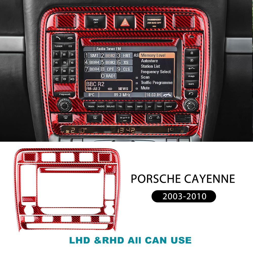 Real Soft Carbon Fiber Sticker For Porsche Cayenne 2003 2004 2005 2006 2007 2008 2009 2010 Center Console Interior Accessories