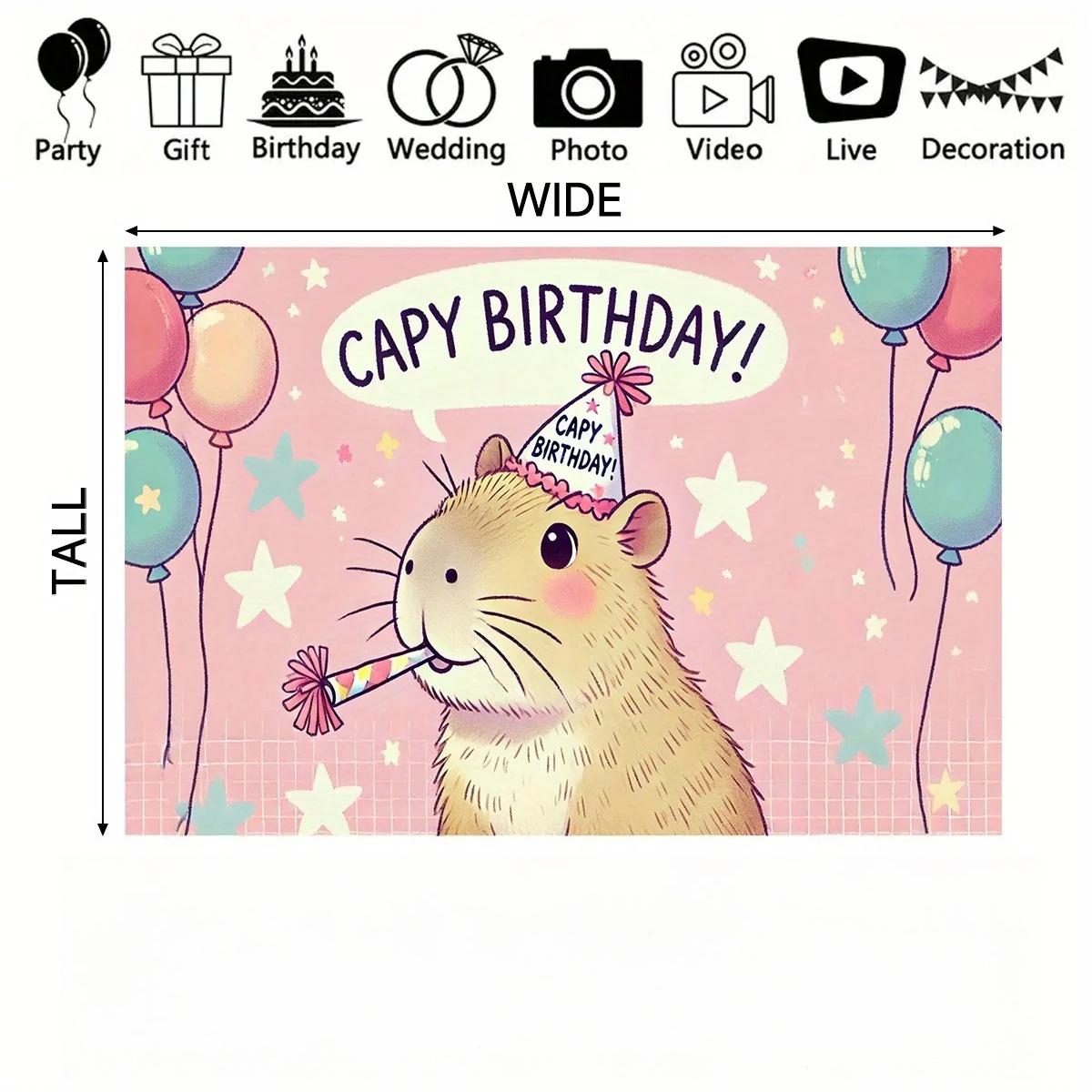 

1 piece, a cute capybara themed party background cloth for celebrating a capybara s birthday, a birthday party decoration 125x80cm