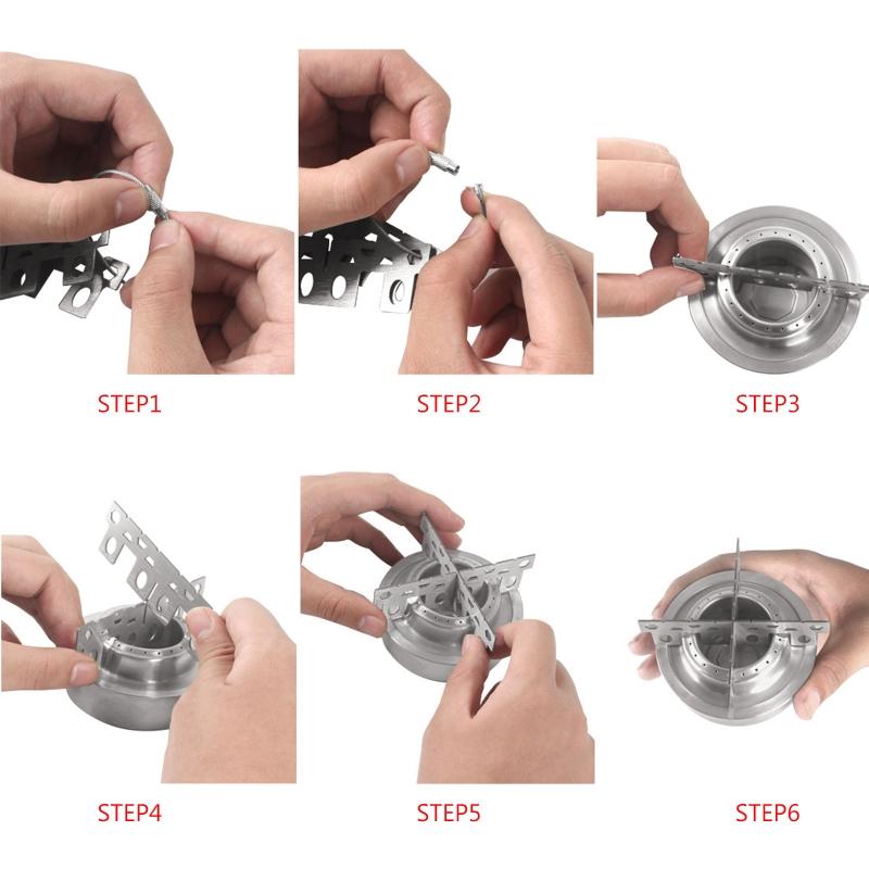 Portable Alcohol Stove with for Cross Stand Stove Rack Support Stand Outdoor Stainless Alcohol Stove and Rack Combo Set