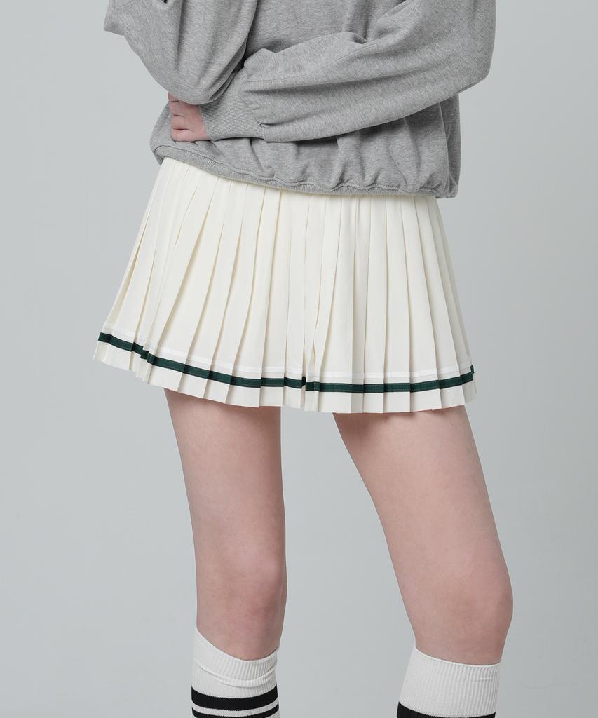 MONBIRDIE GOLF Active Line Pleated Skirt Cream