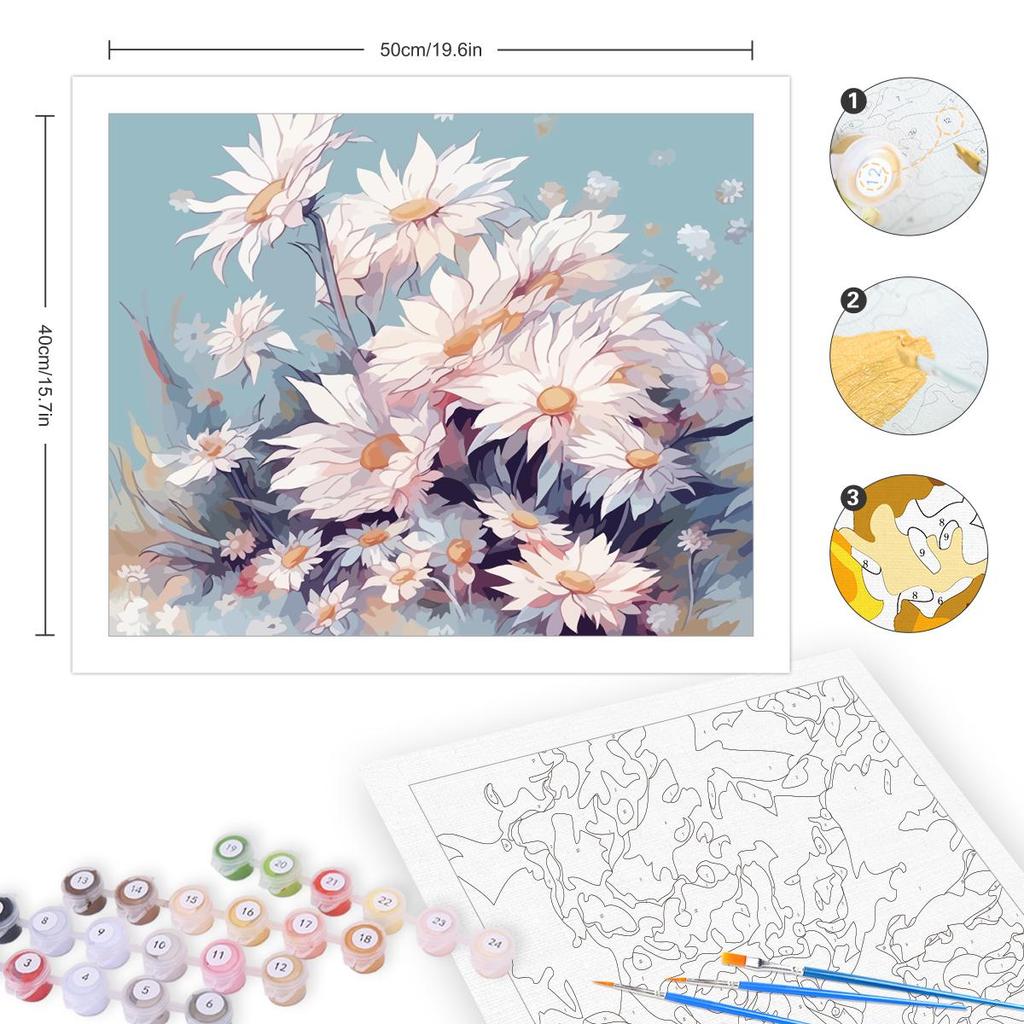 Frame Painting By Number Flower Drawing On Canvas Handmade Art Gift Diy Pictures By Number Kits Home Decor 40x50cm