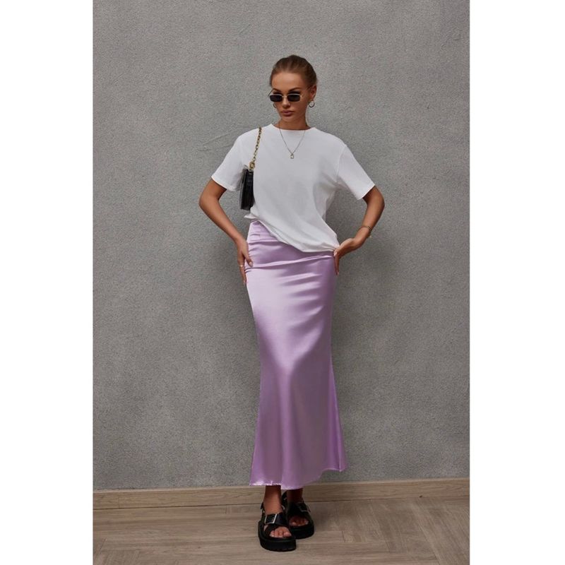Solid Color Fish Tail Wrapped Hip Skirt Pure Color Fishtail Sheath Skirt