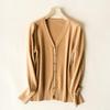 Spring & Autumn Women's V-Neck Knit Cardigan - Long Sleeve Short Sweater Jacket